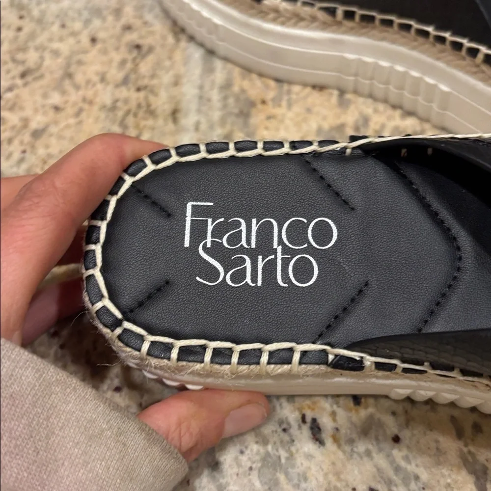 Franco Sarto Black Espadrille Slides. They are a woman's size 6